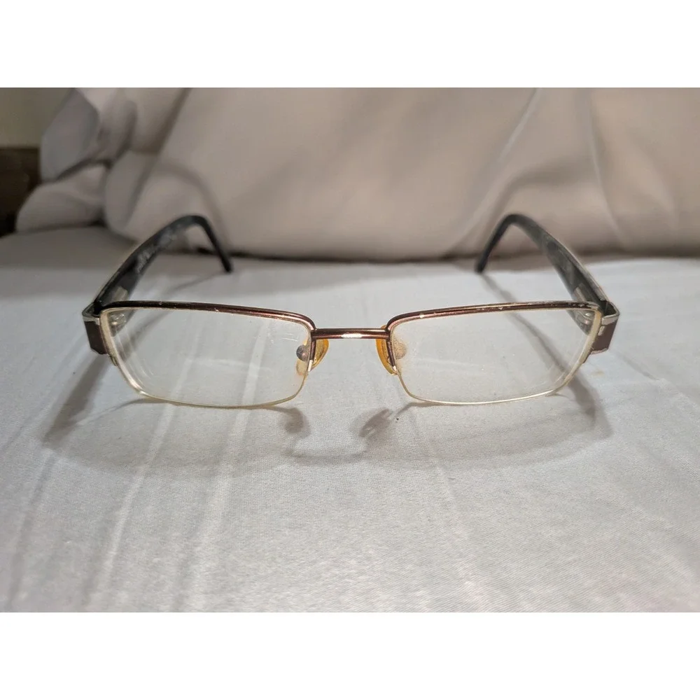 Vintage Gucci GG 1848 Eyeglasses Black Rectangular Frame 135 Made in Japan